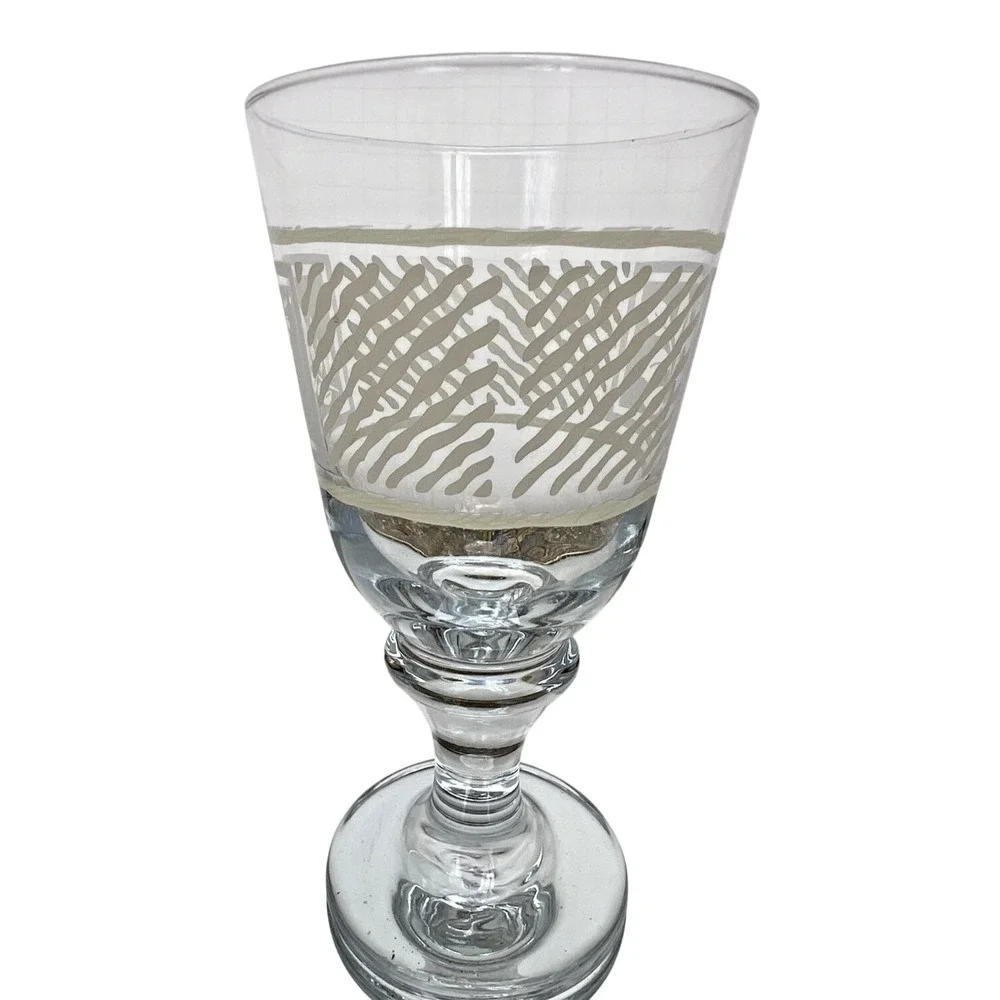 Iced Tea Goblets Pfaltzgraff Sierra Etched Glass 16 oz Vintage Set of 4 Glasses